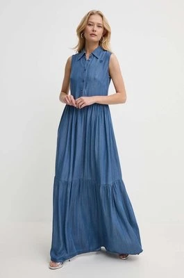 Silvian Heach sukienka kolor niebieski maxi rozkloszowana