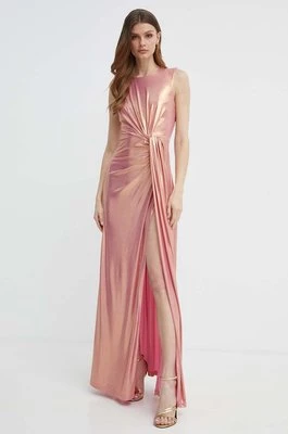 Silvian Heach sukienka kolor różowy maxi rozkloszowana