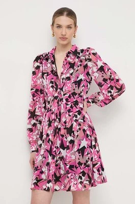 Silvian Heach sukienka kolor różowy mini rozkloszowana