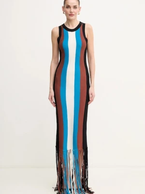 Silvian Heach sukienka z domieszką lnu RICIAMI