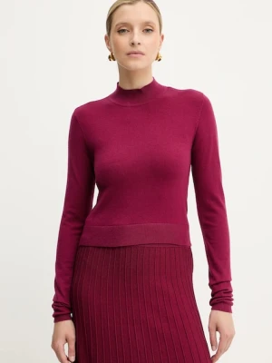 Silvian Heach sweter LOLA damski kolor bordowy z półgolfem GPA25554LU