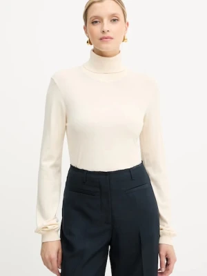 Silvian Heach sweter SESIN damski kolor beżowy lekki z golfem GPA25036LU