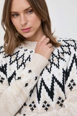 Silvian Heach sweter z domieszką wełny damski kolor beżowy ciepły