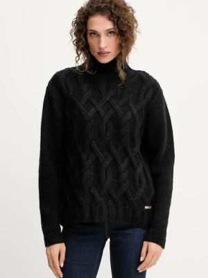 Silvian Heach sweter z domieszką wełny HENRY damski kolor czarny ciepły z golfem GPA25255LU
