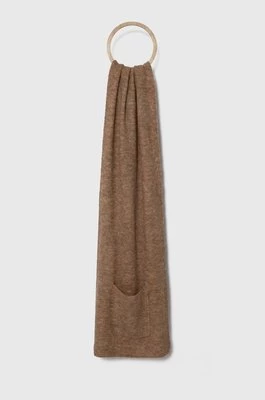 Silvian Heach szalik z domieszką wełny kolor brązowy gładki