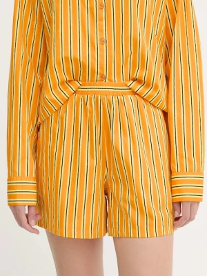 Silvian Heach szorty bawełniane TAIR damskie kolor pomarańczowy wzorzyste high waist GPP25445SH
