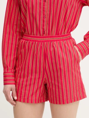 Silvian Heach szorty bawełniane TAIR damskie kolor różowy wzorzyste high waist GPP25445SH