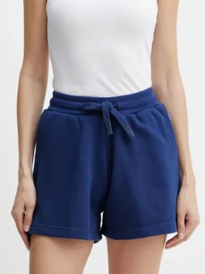 Silvian Heach szorty STEFFI damskie kolor granatowy gładkie high waist GPP25115SH