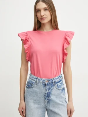 Silvian Heach t-shirt bawełniany BEYE damski kolor różowy GPP25186TS