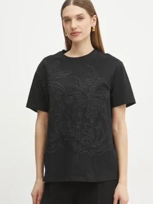 Silvian Heach t-shirt bawełniany PADER damski kolor czarny CVP25029TS
