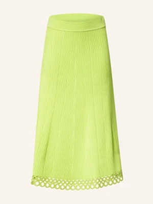 Simkhai Spódnica Z Dzianiny Livina Z Dziurkowaną Koronką gruen