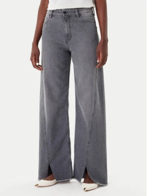 Simona Corsellini Jeansy A25CPPAT0601 Szary Wide Leg