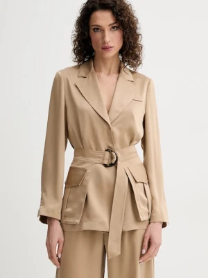 Simona Corsellini marynarka kolor beżowy jednorzędowa gładka P25CPGI00401