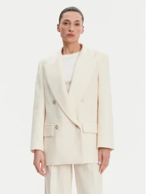 Simona Corsellini Marynarka P25CPGI00701 Écru Regular Fit