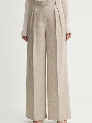 Simona Corsellini spodnie damskie kolor beżowy proste high waist A25CPPA01302