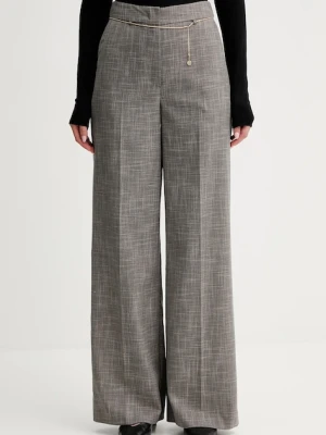 Simona Corsellini spodnie damskie kolor brązowy proste high waist A25CPPA01501