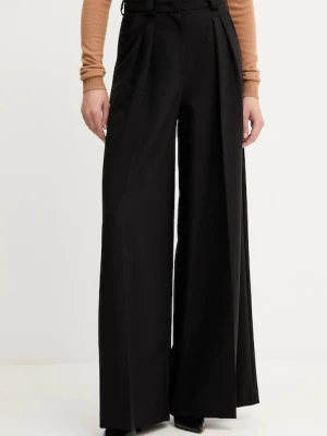 Simona Corsellini spodnie damskie kolor czarny proste high waist A25CPPA00301
