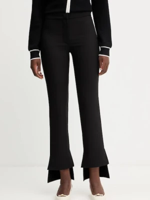 Simona Corsellini spodnie damskie kolor czarny proste medium waist A25CPPA00701