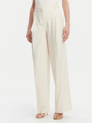 Simona Corsellini Spodnie materiałowe P25CPPA01901 Écru Relaxed Fit Kremowy