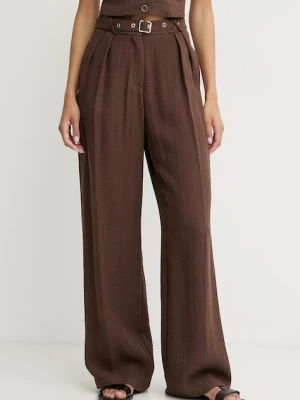 Simona Corsellini spodnie wide leg damskie z wiskozy