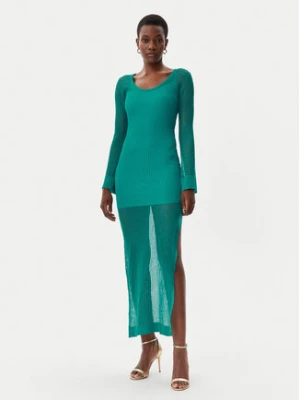 Simona Corsellini Sukienka dzianinowa P25CPABO0201 Turkusowy Regular Fit