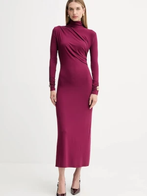 Simona Corsellini sukienka kolor bordowy maxi prosta A25CPAB00601