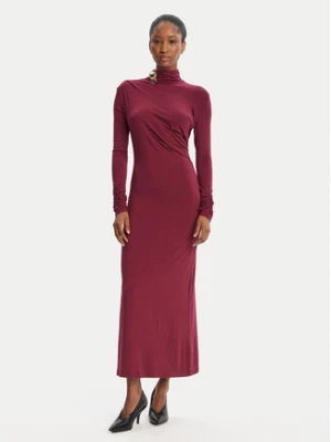 Simona Corsellini Sukienka wieczorowa A25CPAB00601 Bordowy Slim Fit