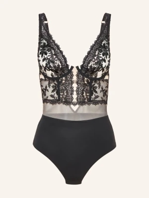 Simone Pérèle Body Z Fiszbinami Fantasme schwarz CZARNY