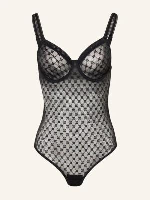Simone Pérèle Body Z Fiszbinami Plume schwarz CZARNY