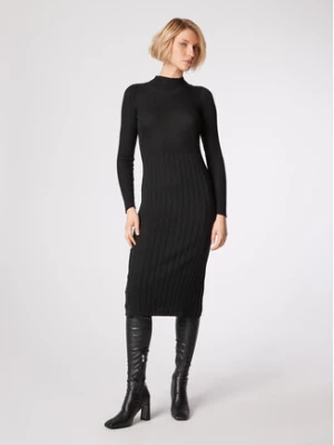 Simple Sukienka dzianinowa SUD507-01 Czarny Slim Fit