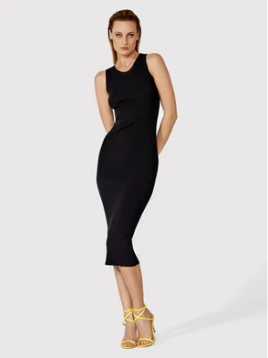 Simple Sukienka letnia SUD011 Czarny Slim Fit