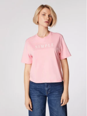 Simple T-Shirt TSD501 Różowy Cropped Fit