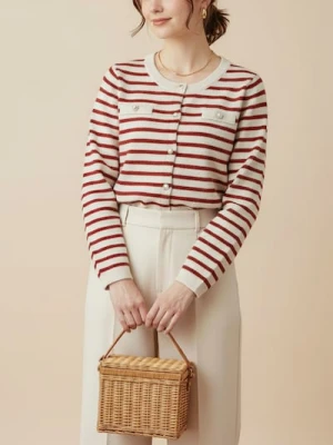 Sinsay - Akrylowy kardigan z kieszeniami piersiowymi - czerwony