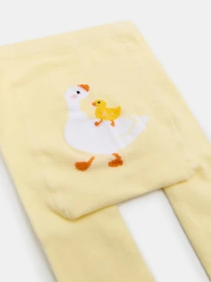 Sinsay - Antypoślizgowe rajstopy niemowlęce z motywem gąski z tyłu - żółty