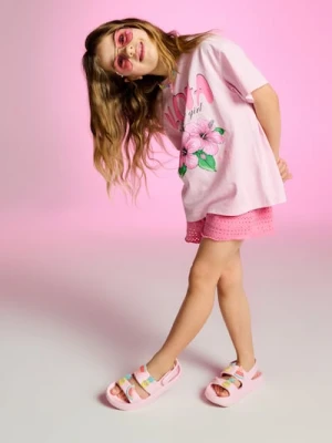 Sinsay - Ażurowe szorty - różowy