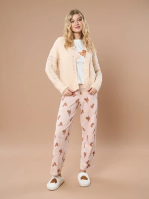 Sinsay - Ażurowy sweter - kremowy