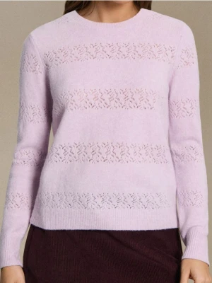 Sinsay - Ażurowy sweter z domieszką wełny - fioletowy