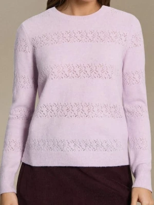Sinsay - Ażurowy sweter z domieszką wełny - fioletowy