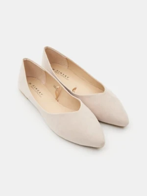 Sinsay - Baleriny z imitacji zamszu - beżowy