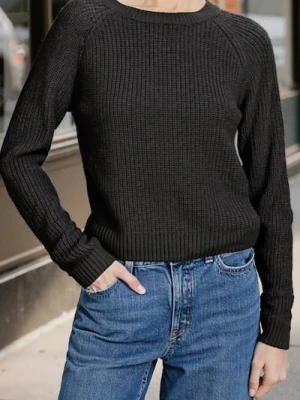 Sinsay - Basic sweter z długimi rękawami - czarny