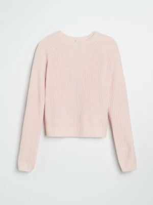 Sinsay - Basic sweter z długimi rękawami - różowy