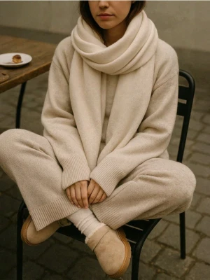 Sinsay - Basic szalik - kremowy