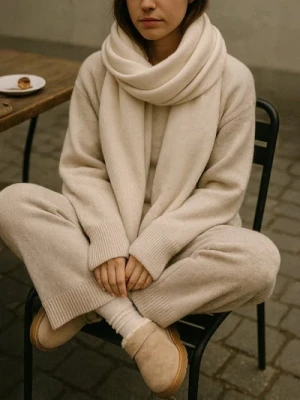 Sinsay - Basic szalik - kremowy