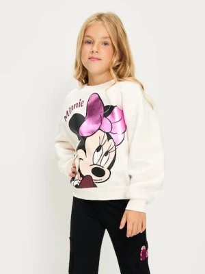 Sinsay - Bawełniana bluza crewneck Minnie Mouse - kremowy