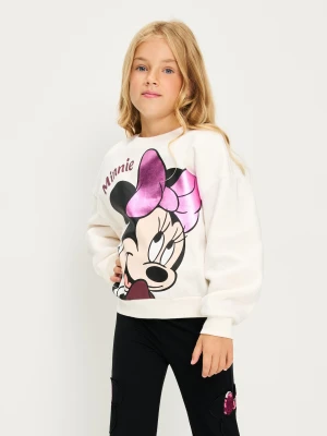 Sinsay - Bawełniana bluza crewneck Minnie Mouse - kremowy