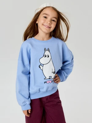 Sinsay - Bawełniana bluza crewneck Moomin - niebieski
