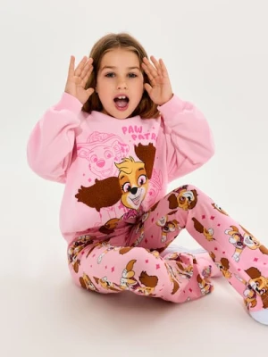 Sinsay - Bawełniana bluza crewneck z aplikacją 3D PAW Patrol - różowy