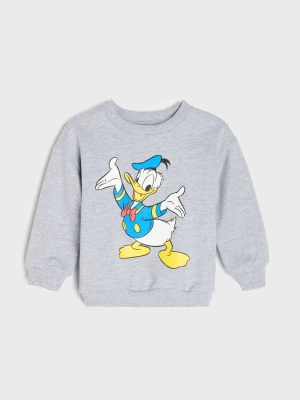 Sinsay - Bawełniana bluza crewneck z nadrukiem Donald Duck - szary