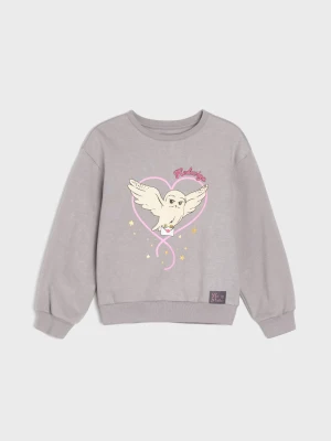 Sinsay - Bawełniana bluza crewneck z nadrukiem Harry Potter - szary