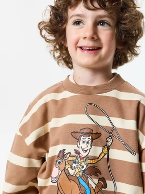 Sinsay - Bawełniana bluza crewneck z nadrukiem Toy Story - brązowy